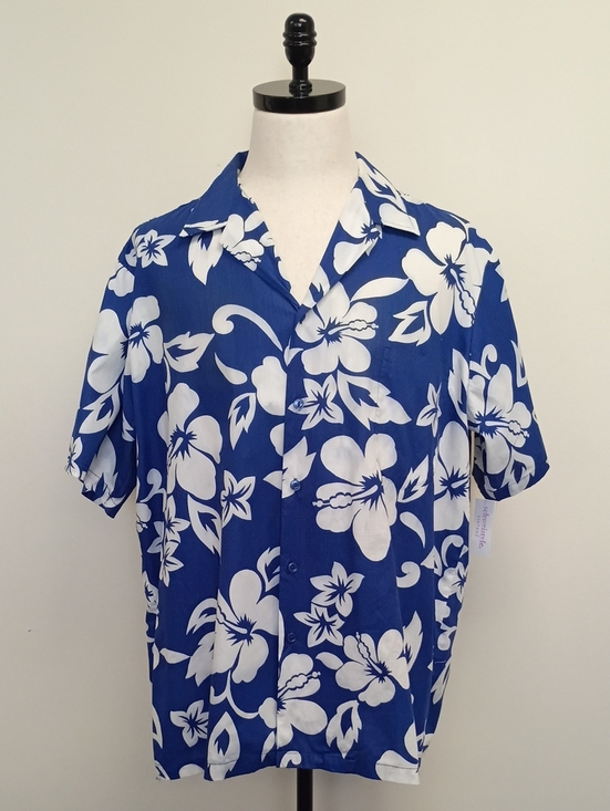 Made In Hawaii Other - Halo Hottie Hawaiian Shirt Blue White Floral Hibiscus Camp Top Size XL